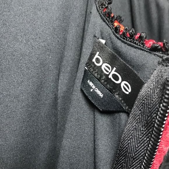 BEBE Floral Embroidered Spaghetti Strap Midi Dress Size 4 - Picture 2 of 12